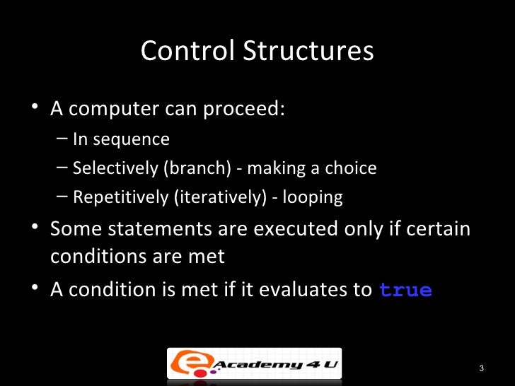 Control structures selection