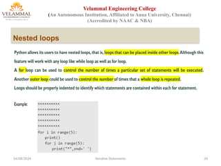 nested loop | looping statements | control structures... Control structures2_ppt_Control flow statements | PPTX