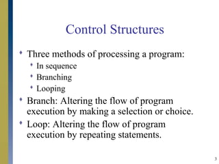 Control structures i | PPT | Programming Languages | Computing