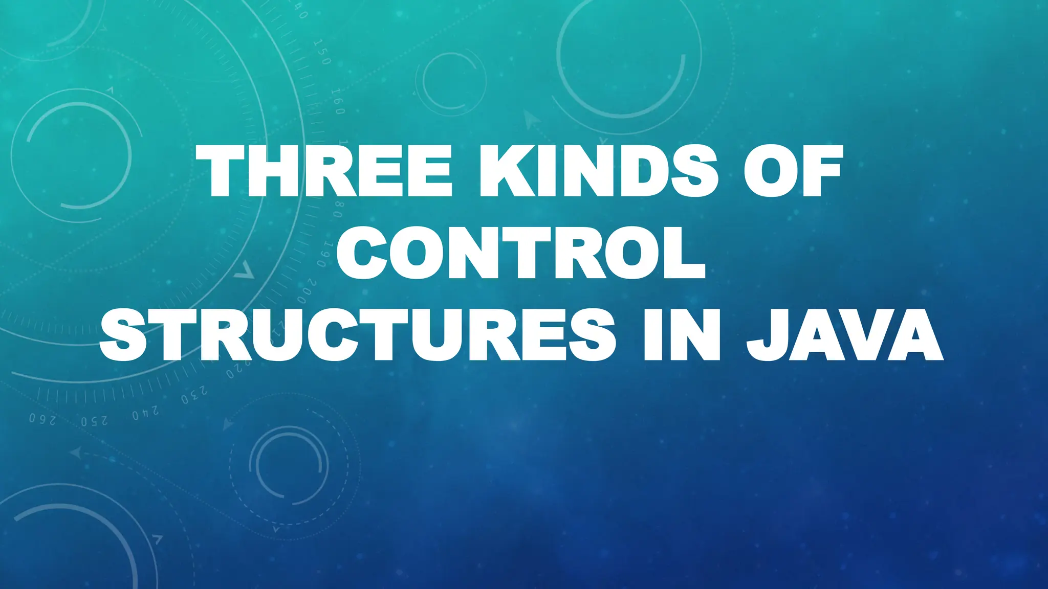 THREE KINDS OF
CONTROL
STRUCTURES IN JAVA
 