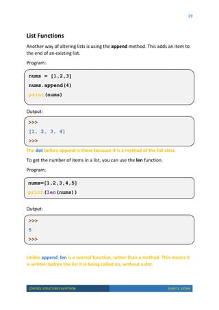 Control Structures in Python | PDF
