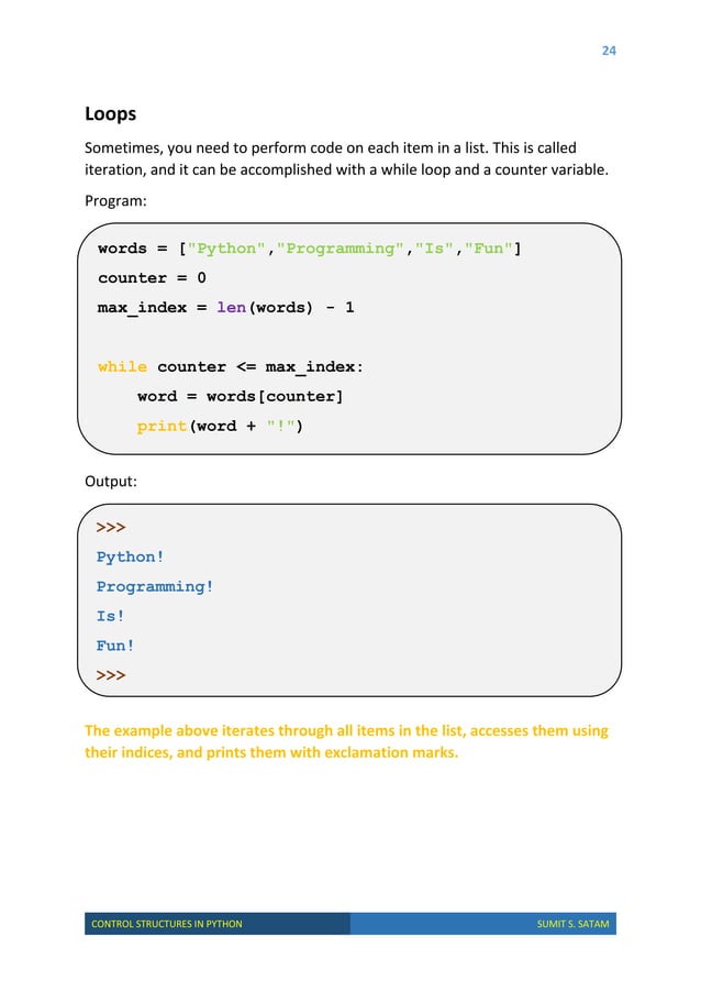 Control Structures in Python