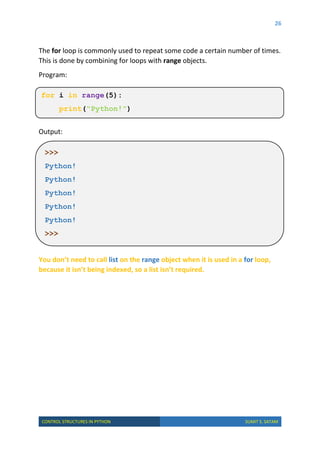 Control Structures in Python | PDF