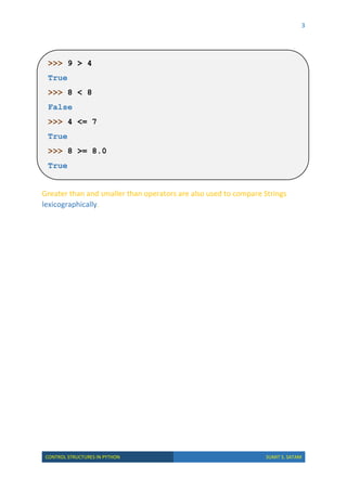 Control Structures in Python | PDF