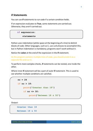 Control Structures in Python | PDF