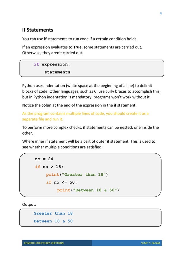 Control Structures in Python