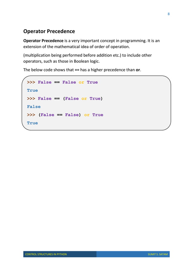 Control Structures in Python