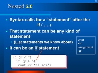 Control structures in C++ Programming Language | PPT