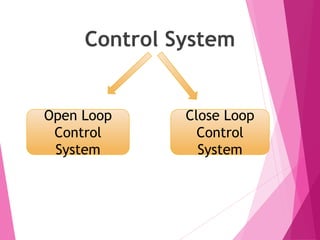 Control System
Open Loop
Control
System
Close Loop
Control
System
 