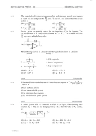 Control System for electronics and communication engineering | PDF