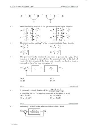 Control System for electronics and communication engineering | PDF