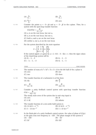 Control System for electronics and communication engineering | PDF
