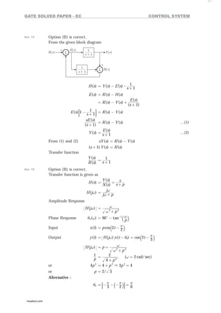 Control System for electronics and communication engineering | PDF