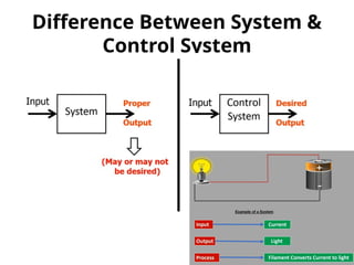Difference Between System &
Control System
 