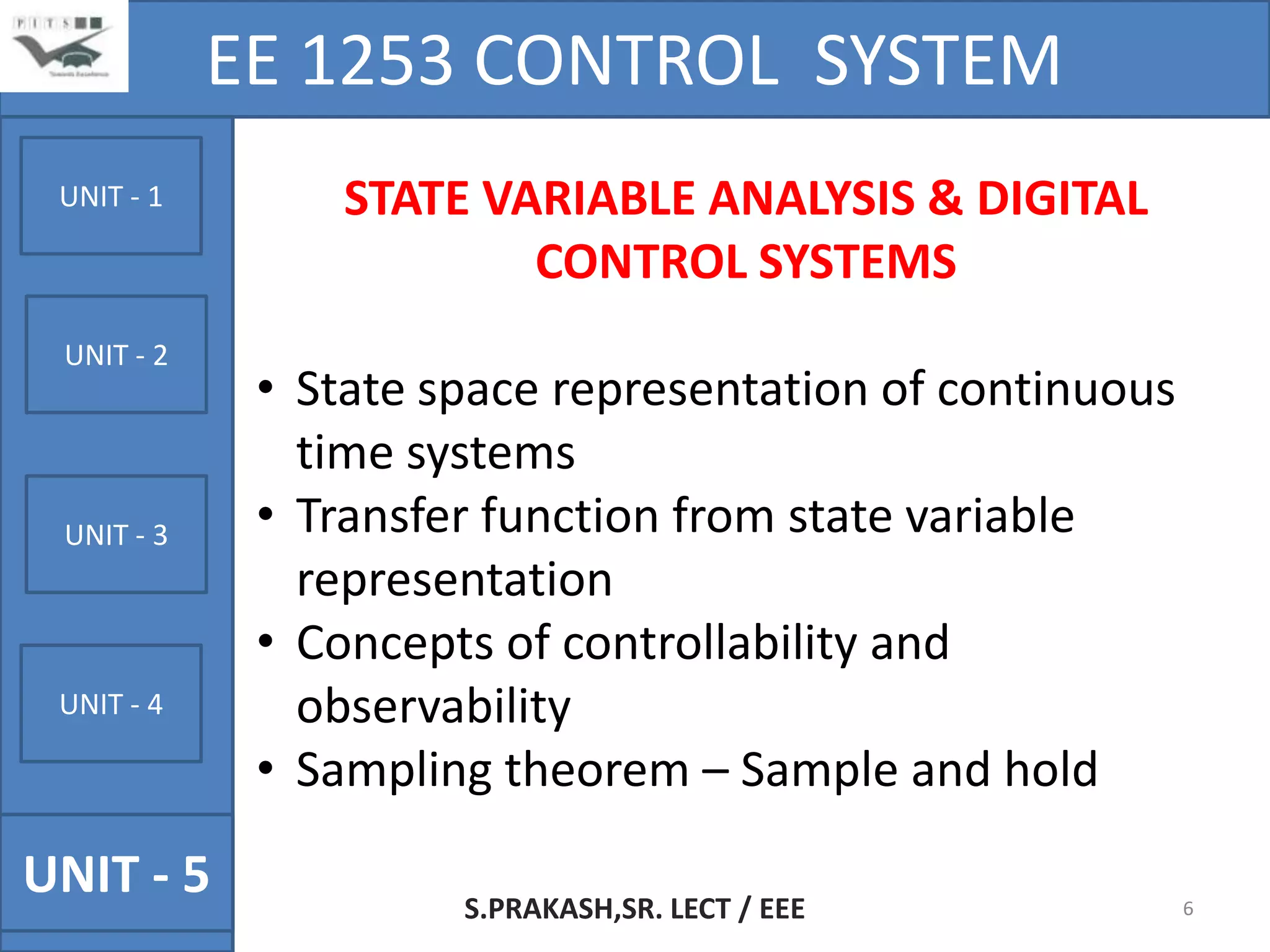 Control systems (II-EEE) | PPTX | Technology & Computing