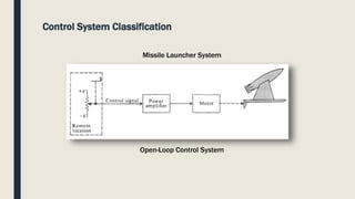 Control System Classification
Open-Loop Control System
Missile Launcher System
 