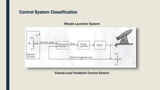 Control System Classification
Closed-Loop Feedback Control System
Missile Launcher System
 