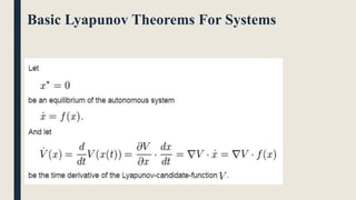 Basic Lyapunov Theorems For Systems
 
