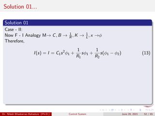 Control system mathematical modelling of a system | PDF