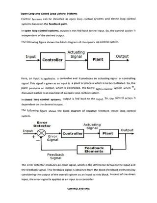 Control system notes chapter 1 | PDF