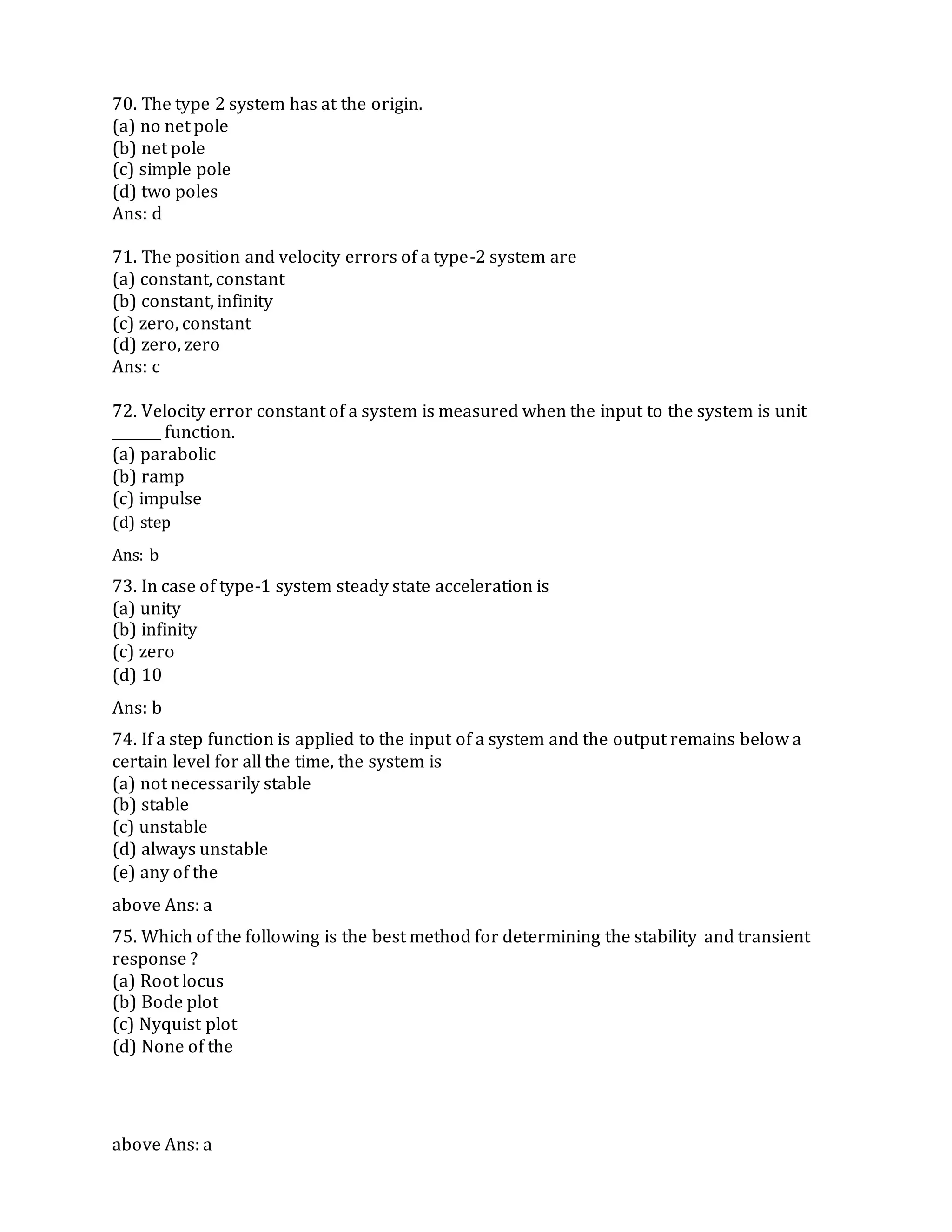 Control system objective type questions pdf