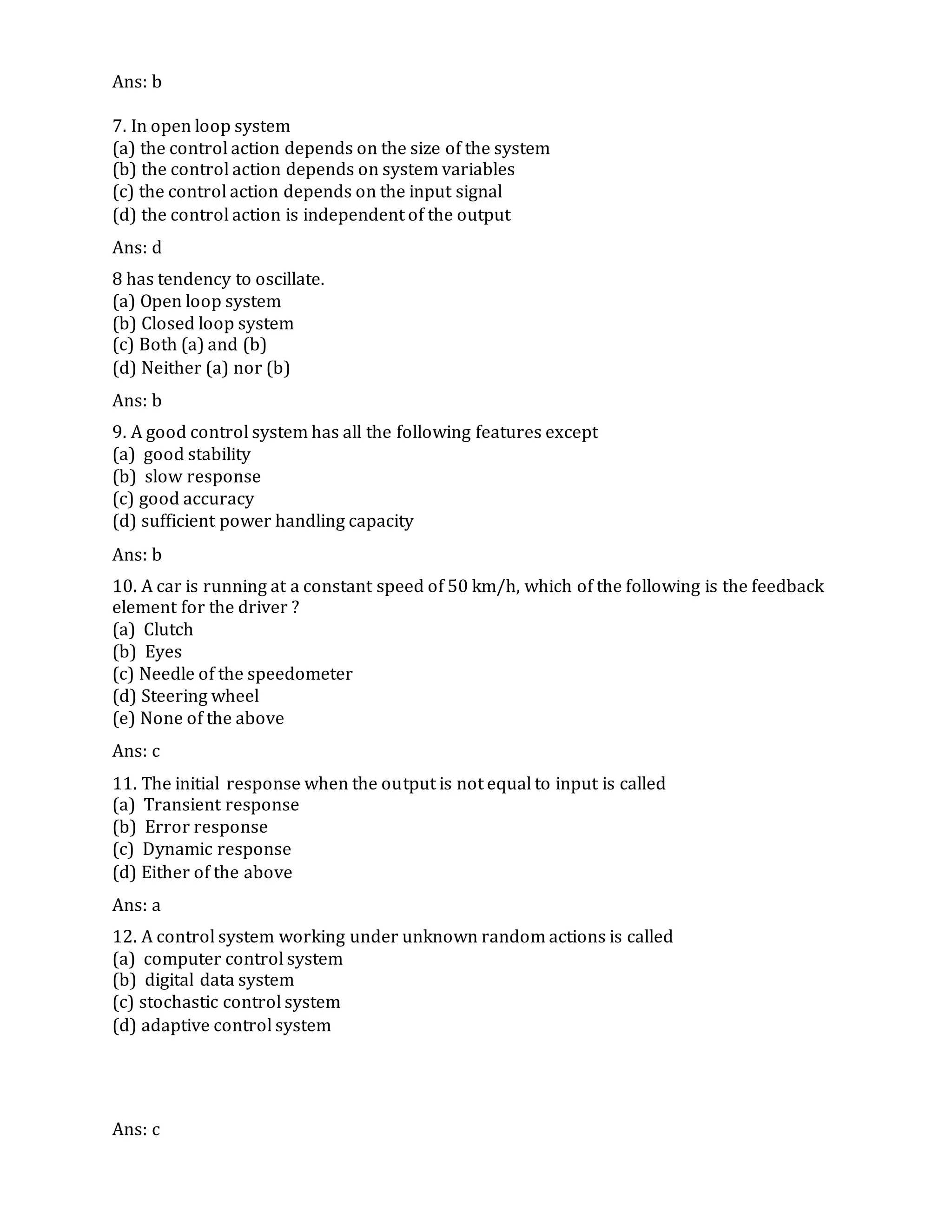 Control system objective type questions pdf