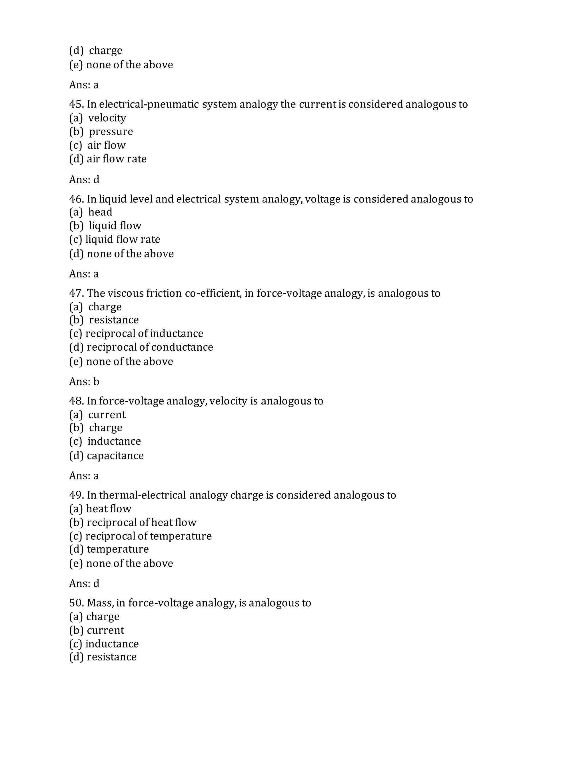 Control System Objective Type Questions