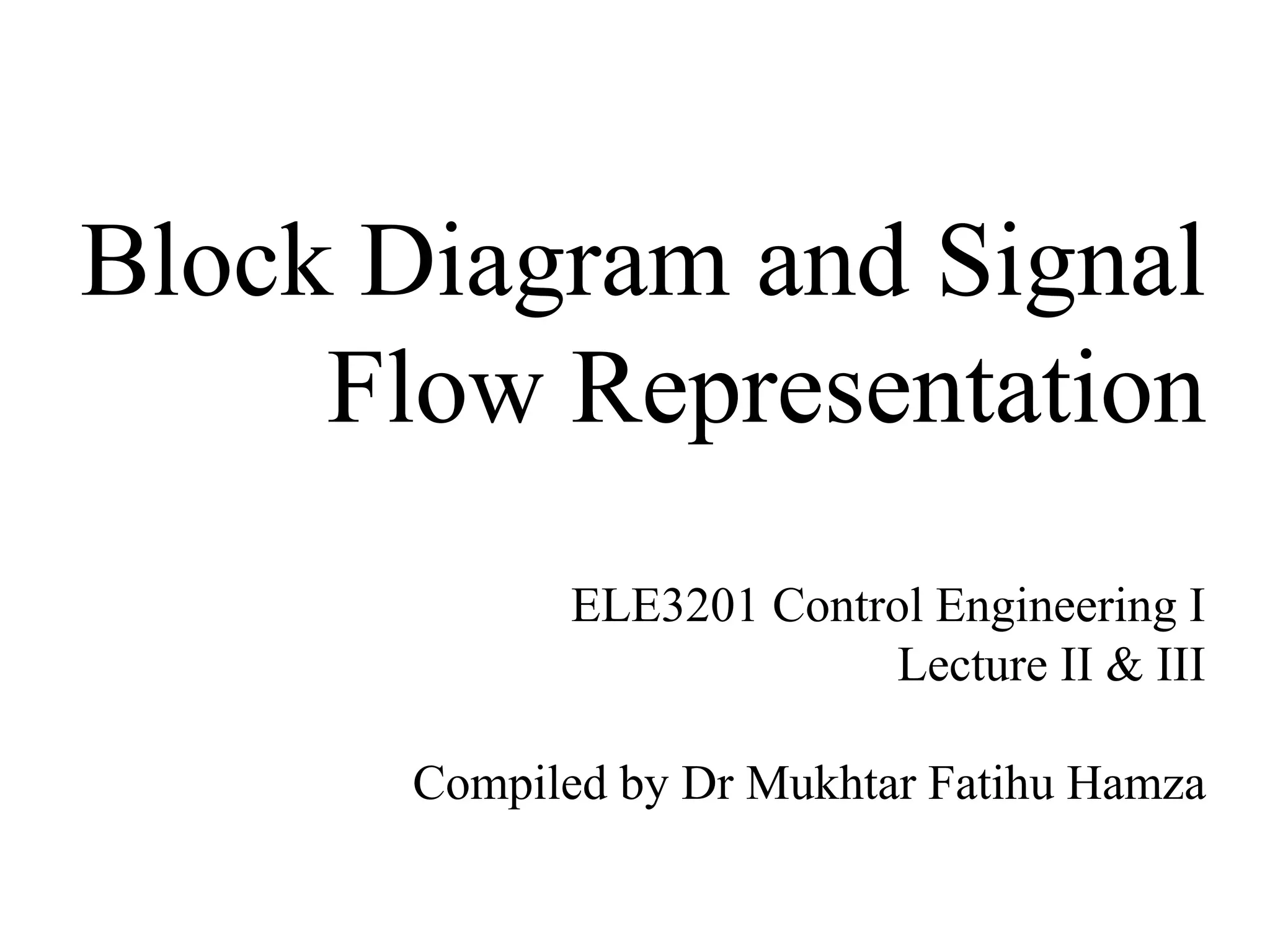 block diagram and signal flow graph representation | PPT