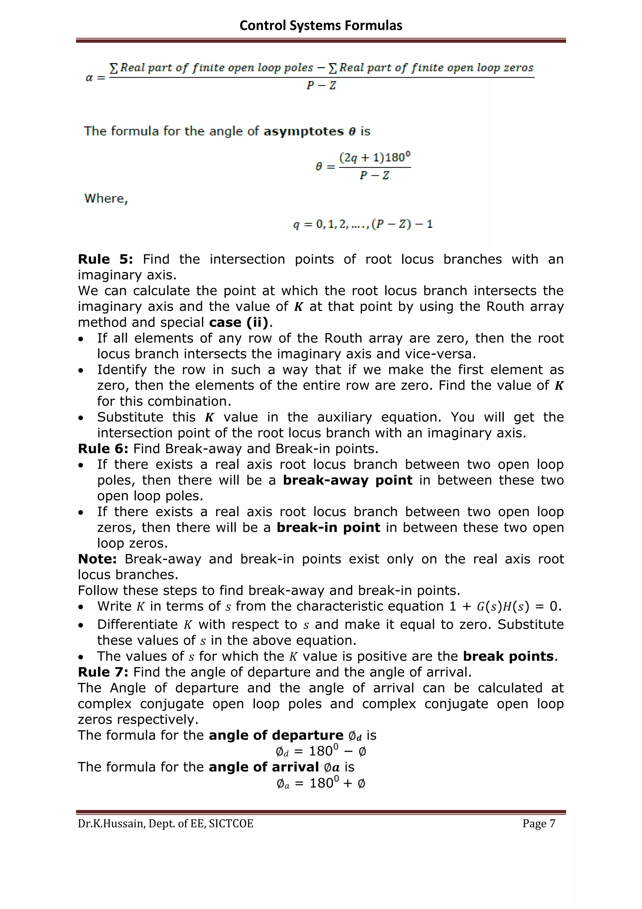 Control systems formula book | PDF