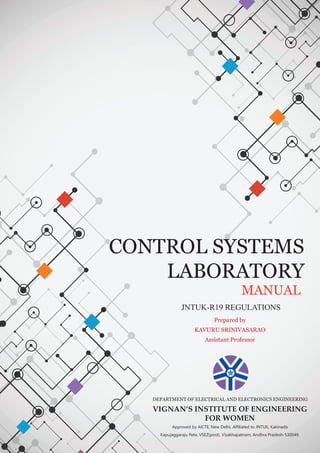 Control systems lab manual R19 jntuk, vignan's institute of engineering ...