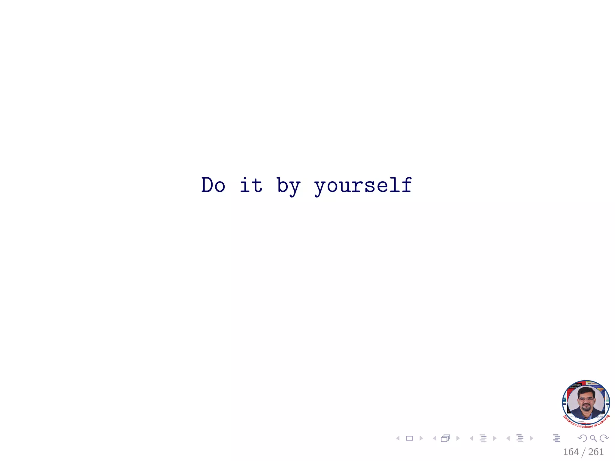 Do it by yourself
164 / 261
 