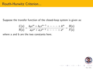 Control system stability routh hurwitz criterion | PDF