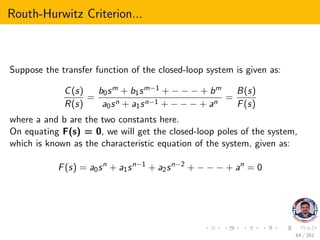 Control system stability routh hurwitz criterion | PDF
