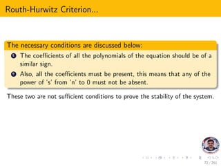 Control system stability routh hurwitz criterion | PDF