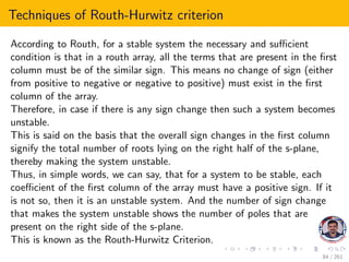 Control system stability routh hurwitz criterion | PDF