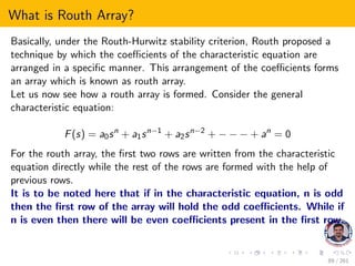 Control system stability routh hurwitz criterion | PDF