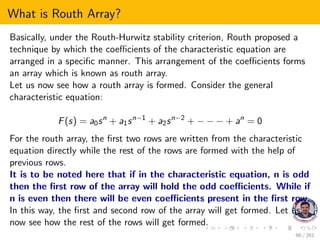 Control system stability routh hurwitz criterion | PDF