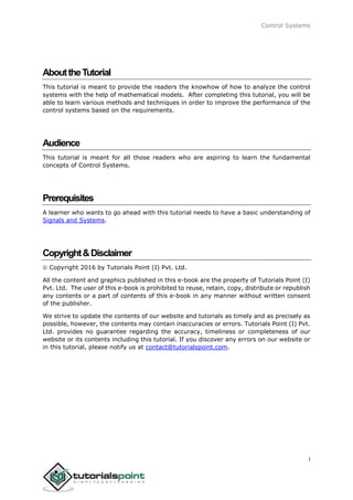 Control systems tutorial | PDF | Technology & Computing
