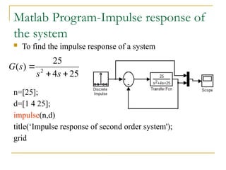 Control system with matlab Time response analysis, Frequency response ...