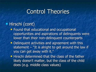 Control theories meaning of crime | PPT