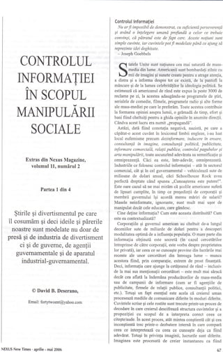 Controlul informatiei in scopul manipularii sociale 1din4