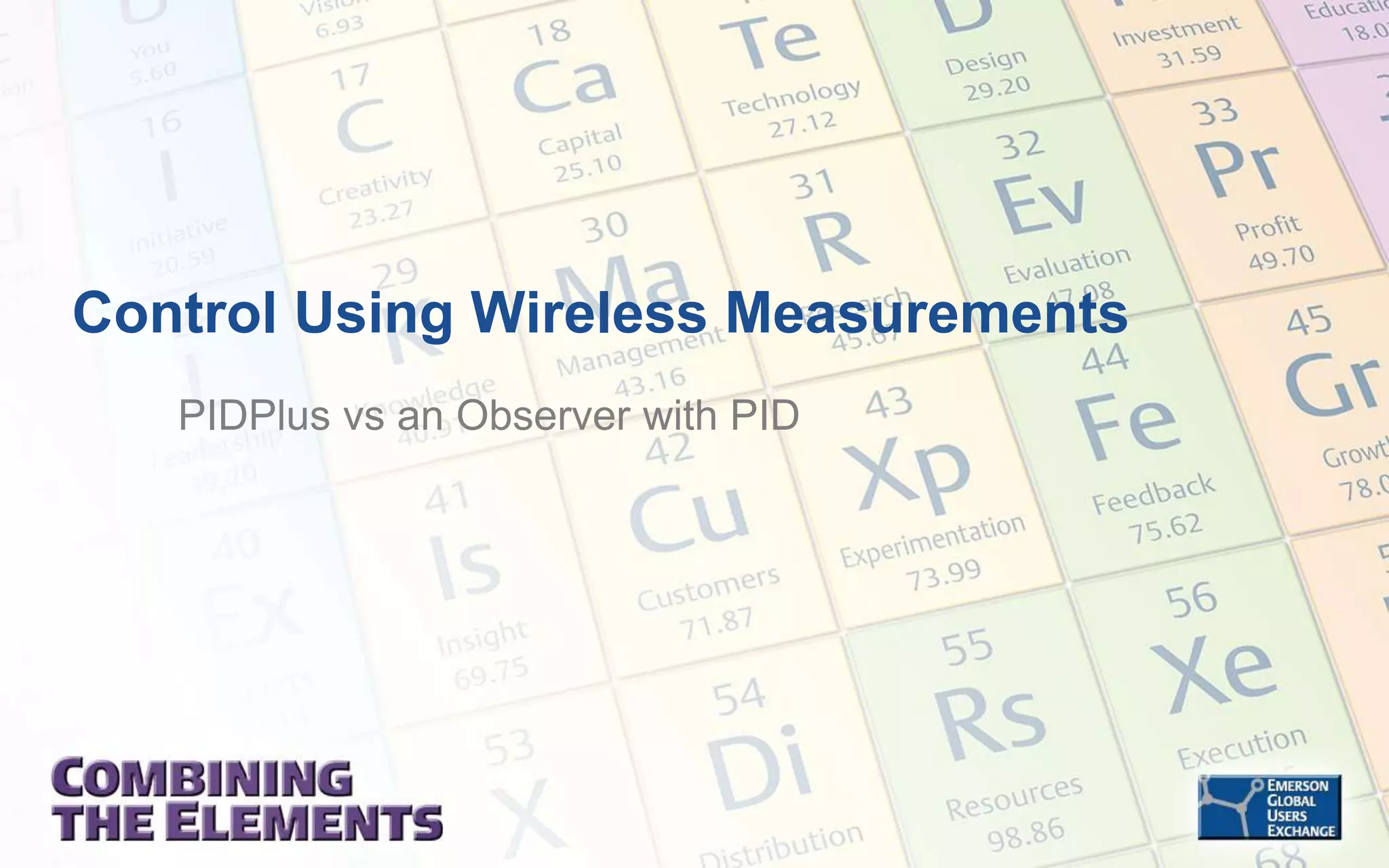 Control Using Wireless Measurements
PIDPlus vs an Observer with PID
 