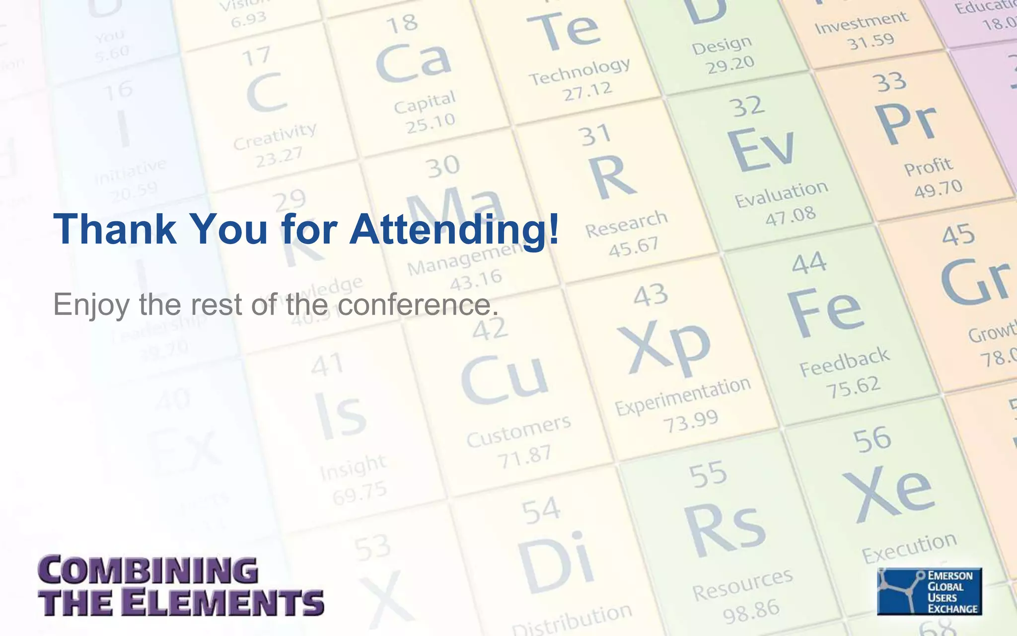 Thank You for Attending!
Enjoy the rest of the conference.
 