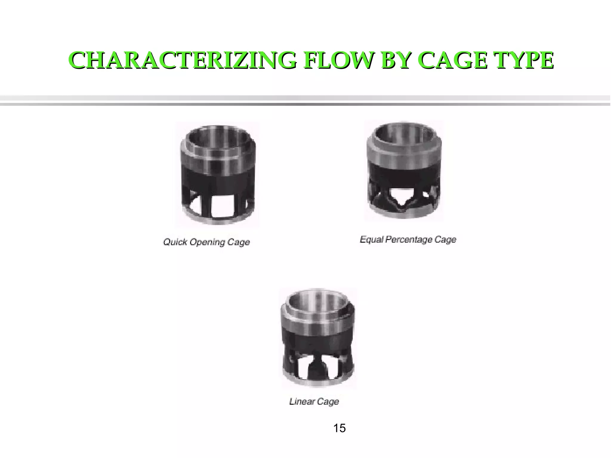 15
CHARACTERIZING FLOW BY CAGE TYPECHARACTERIZING FLOW BY CAGE TYPE
 