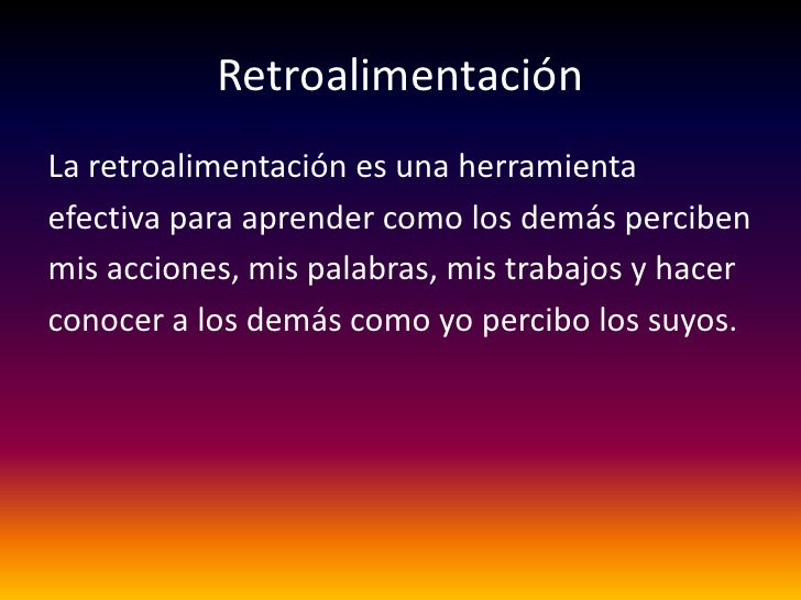 Control y retroalimentación