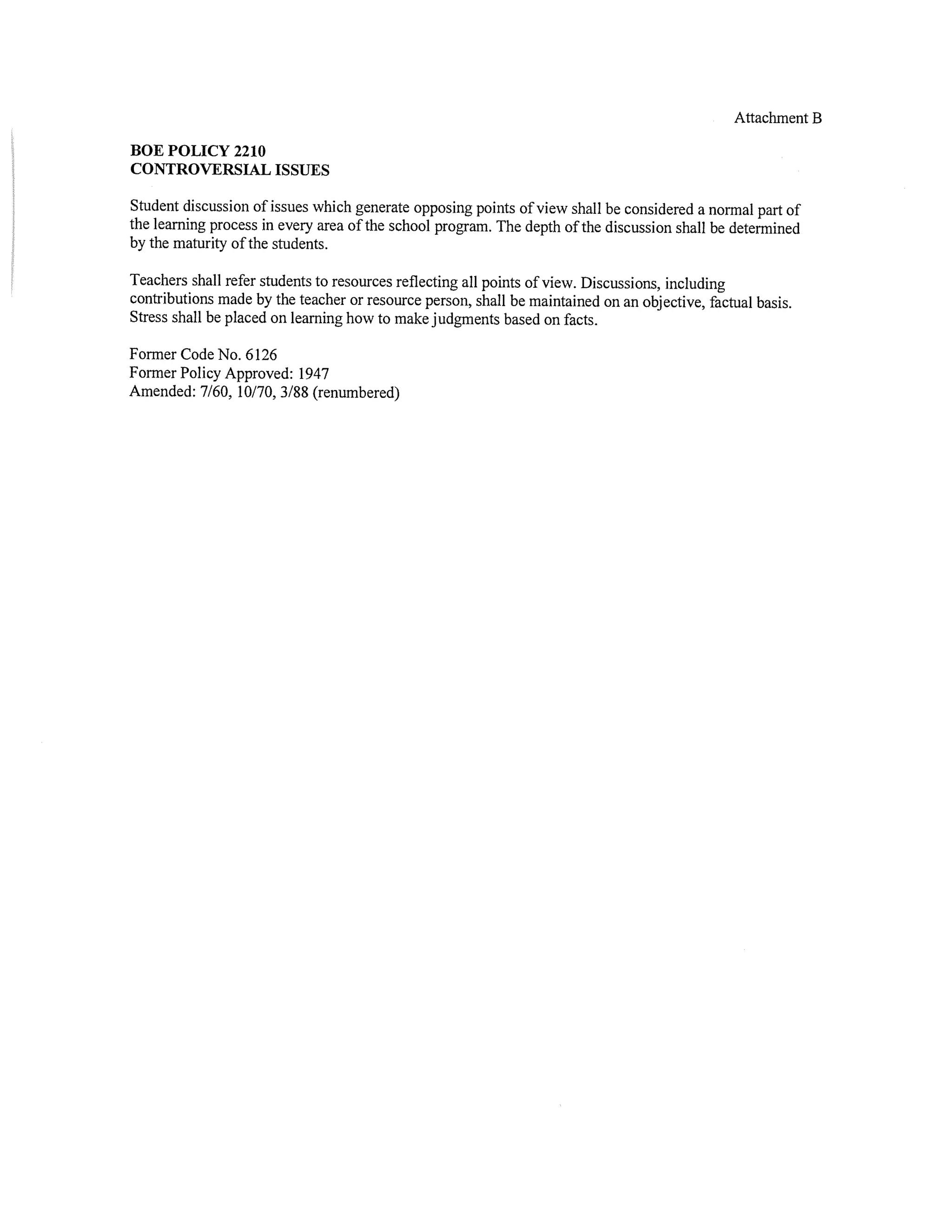 Hawaii DOE Policy on Controversial Issues PDF