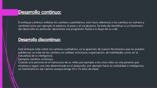 Resultado de imagen para desarrollo discontinuo