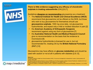 <ul><li>There is little evidence suggesting any efficacy of chondroitin sulphate in treating osteoarthritis  (OA) [2,6,7]....