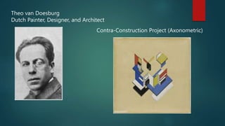 Theo van Doesburg
Dutch Painter, Designer, and Architect
Contra-Construction Project (Axonometric)
 