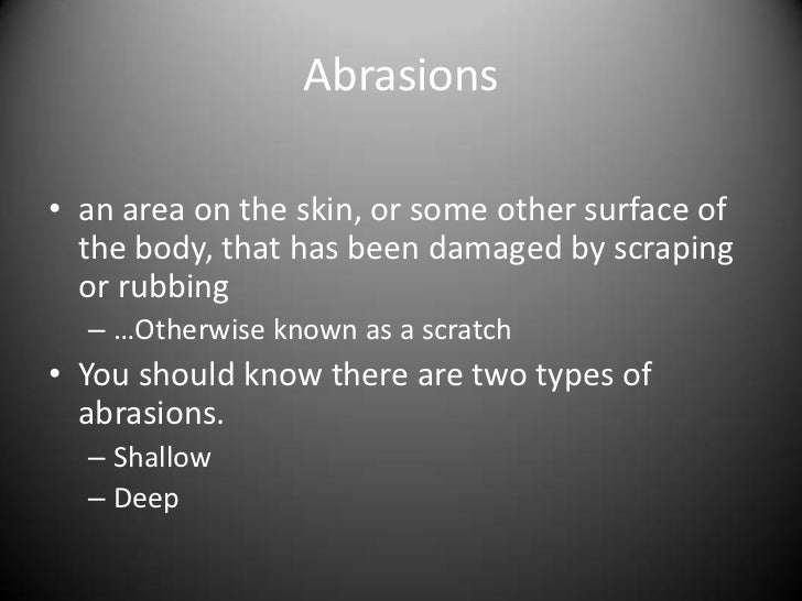 Contusions & abrasions